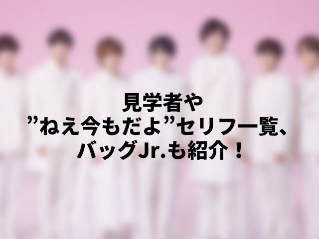 なにわ男子デビュー魂セトリレポ2022。ねえ今もだよガチャセリフ一覧、バッグJrを紹介！3