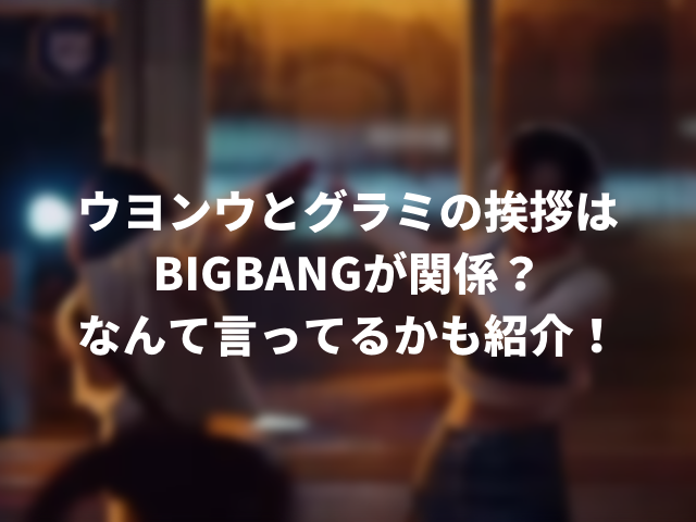ウヨンウとグラミの挨拶はBIGBANGが関係？なんて言ってるかも紹介！