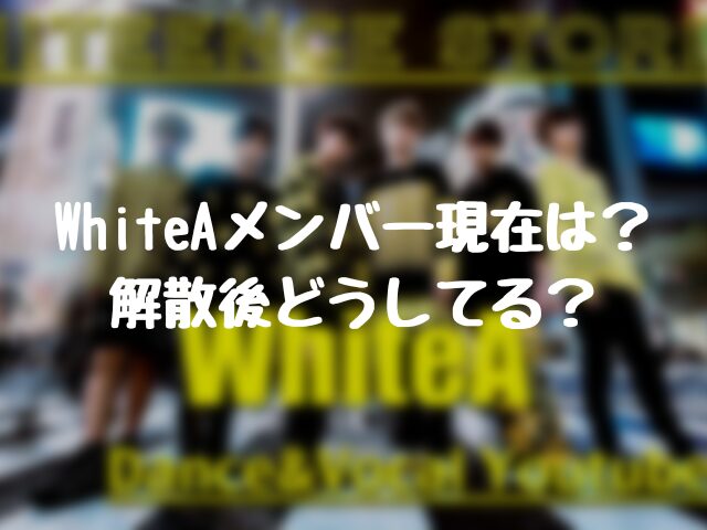 WhiteAメンバー現在は？解散後タクヤや本田康祐はどうしてる？