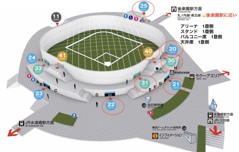 東京ドーム後楽園駅側